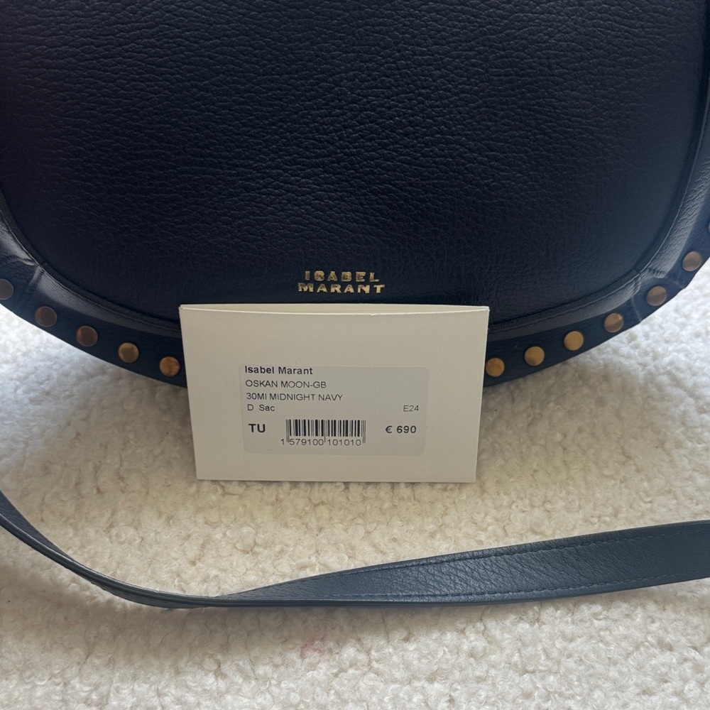 Isabel Marant Dark Blue Shoulder Bag with Gold Accents - Picture 9 of 11
